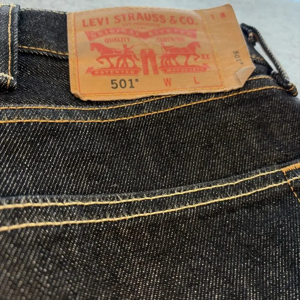 levis 501 original fit selvedge jeans 48x32